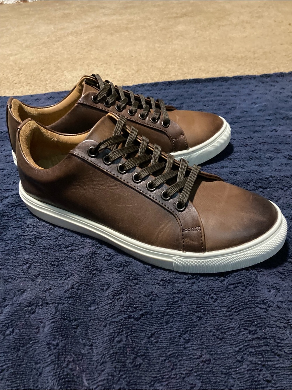 Thursday Boot Company Brown Leather Low-Top Sneakers w/White Sole